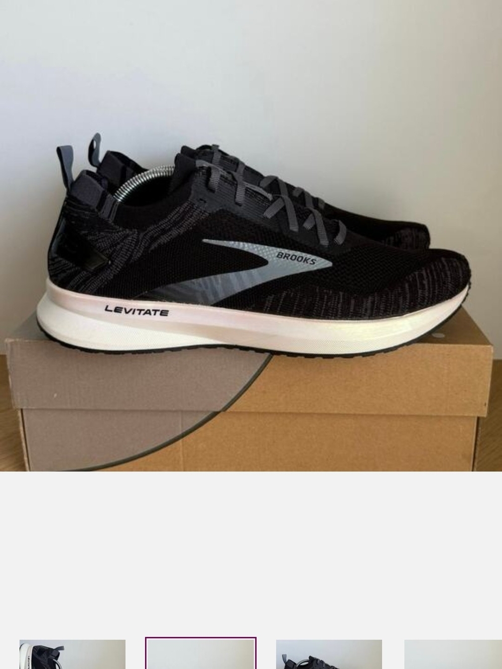 Brooks Levitate Running Shoe - Black & White - Picture 3 of 9